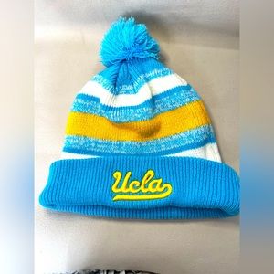 UCLA BRUINS Beanie. Blue, Yellow, White. W/ Pom Pom. Great Condition And Soft.